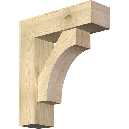 Ekena Millwork Westlake Block Rough Sawn Bracket w/ Offset Brace, Douglas Fir, 8"W x 26"D x 30"H BKT0806X26X30WTL05RDF